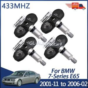 BMW 호환 7 시리즈 E65 2001-2008 F01 TPMS 센서 용 4PCS 타이어 압력 모니터링 36236798726 433MHZ