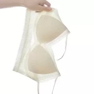 트루리즈 헤링본 브라렛 백리스 레이스 끈나시탑 나시 몰드 누디 끈형 일체형 캡내장 노와이어 시원한 브라