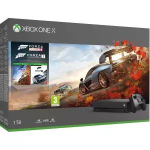 마이크로소프트 Xbox One X 콘솔: 포르자 호라이즌 4, 모터스포츠 7, 1TB - 블랙