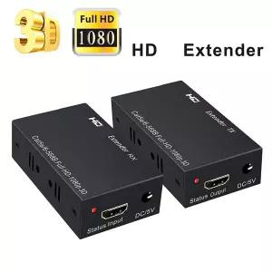 단일 Rj45 Cat5e6 케이블을 통한 1080P HDMI 호환 익스텐더 TV PC Lapto용 60M 이더넷 익스텐더 비디오 확