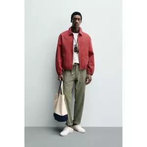 ZARA 자라 워싱 코튼 레귤러 핏 재킷 - 레드 750662