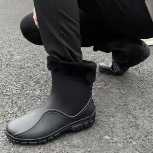 [에이치플러스몰]남성용 기모 안감 탈부착 내피 스톰웨이브 중목 레인부츠