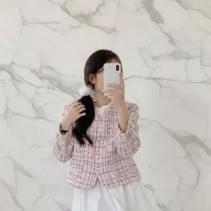 아트박스/신상오픈런 봄 하객룩 여성용 핑크 트위드 벚꽃 스타일