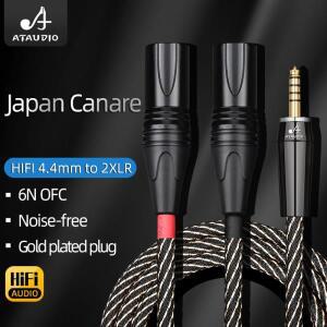 하이 엔드 HiFi 오디오 4.4mm-XLR 케이블(폰 믹서용) 6N OFC 밸런스드 4.4mm 잭-2XLR 수 OR 암 어댑터 Y 분