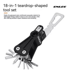 ENLEE 자전거 18-in-1 다기능 CO2 펌프 수리 육각 공구 접이식 체인 커터 렌치 도구