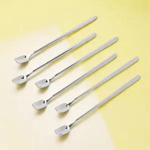 (6p세트 17cm) 롱 티스푼/스탠/칵테일/스푼/하이볼/긴스푼/롱핸들/계량/귀여운/롱스푼/실리콘/스마일/화채