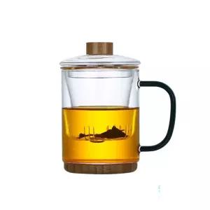 (350ml) 유리잔 티머그/유리컵/내열/유리/찻잔/투명/머그컵/머그/뚜껑/세트/뚜껑있는/가정용/강화/머그잔