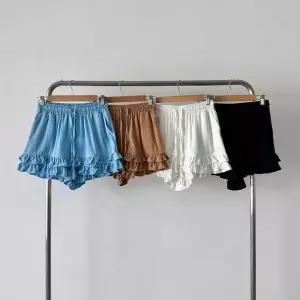 여성 코디 고무줄 마원단 귀여운 핫팬츠 반바지 (36385615A)