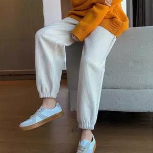 여자 겨울 홈웨어 편한 골지 밴딩 조거 팬츠 바지 룩 rAC2+3JHa