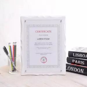 크라운 허가증 상장 액자 A4 화이트 등록증 자격증 졸업장 사업자등록증