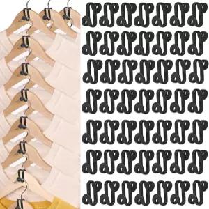 60개 옷걸이 커넥터 후크 헤비 듀티 플라스틱 캐스케이딩 행거 연장 클립 옷장 의류 연결 정리함 캐비닛