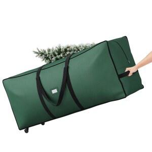 ELYKEN 바퀴가 달린 600D 지퍼, 인공 원단, 가방, 가능한 옥스포드 그린 조절 보관 손잡이, 크리스마스 롤링 길이 트리 튼튼한 장식용 2.1M(7.5피트) 및 이중