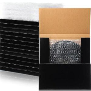 JANLAUGH 비닐 1 32.6 백 배송 포함, 레코드 포장용 있는 및 쉬운 스티커 상자, 보관(블랙) 버블 접을 X 우편물 수 쉽게 골판지 깨지기 10세트 앨범 이동