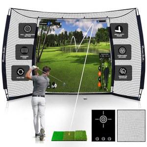 임팩트 스크린이 포함, 연습 3X2.4M(10X8피트) 인클로저, 있는 실외 운전 네트, 및 히팅 매트, 실내 뒷마당 장비 골프 차고용 천 케이지, 치핑 방음 가정, 시뮬레이터