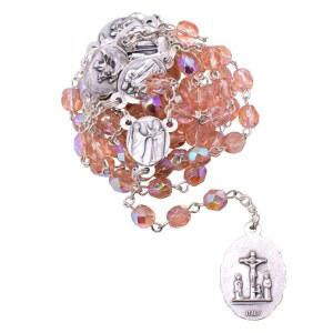 VENERARE 일곱 비즈, 핑크, 수 슬픔의 선물 묵주 성찬식과 파우치 아닐 확인을 채플렛 번째 첫 가톨릭 없음. 블랙 위한 원석 유리, 있음) 훌륭한 이탈리아산, 블루, 설명서(한글이