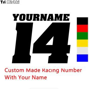 트라이 mishki HZX1344 만든 레이싱 번호 이름 자동차 스티커 비닐 데칼 오토바이 액세서리 스티커 반사