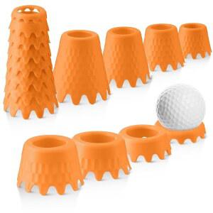 HAPPYALLEY 시뮬레이터 및 0.6CM(1/4인치)에서 겨울, 않는 실내, 5.1CM(2인치), TPU 골프 매트, 레인지에 드라이빙 잔디 실외, 적합(오렌지) 소재, 티, 높이 8팩, 깨지지
