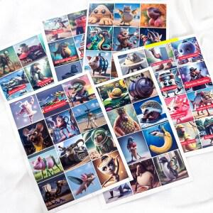 이탈리안 브레인롯 Italian brainrot 캐릭터 도무송 스티커 72매 S0521