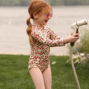 태르태르 여아 프릴 원피스 수영복 모자세트