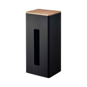 YAMAZAKI HOME 우드 종이 뚜껑이 나무 금속 또는 칸막이가 홀더 가방 + 있는 양면 디스펜서 박스 스틸 수직 티슈 RIN 조절 가능한