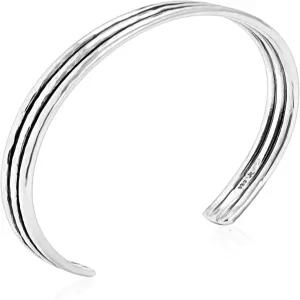 진 레이첼 주얼리 남성용 솔리드 925 스털링 실버 골지 커프 브레이슬릿 - 러스틱 텍스처 뱅글 에지 산화