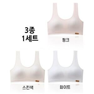 마이뚜뚜 주니어 일체형패드 순면 스포츠브라 3종세트