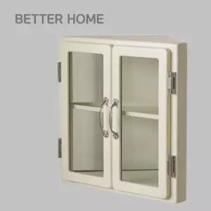 일본 빈티지 우유 녹색 철제 수납장 코너장 덜튼