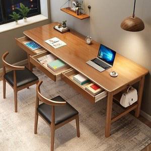 원목 더블 책상 2인용 우드 거실 콤비네이션 서화 세트 무유 레저 데스크톱