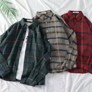 커플남방 체크남방셔츠 긴팔셔츠 가을봄셔츠 데일리룩 스웨트셔츠 스탠다드 댄디 남성겨울셔츠 머슬핏 빈티비