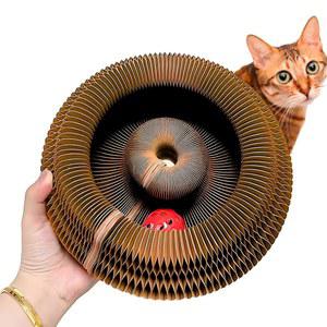 키티 컬즈 - 마그네틱 장난감 및 리버서블 골판지 스크래처 벨이 있는 접이식 볼 트랙 플레이, 체이스 스크래치를 위한 내구성