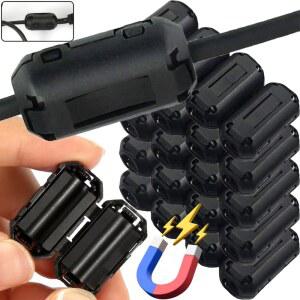 전선스테이플 20pcs TDK 5mm 직경 페라이트 코어 소음 억제기 전력선 전원 코드 필터 케이블 클램프 RFI EMI 클립