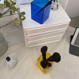 남 사 수납통 클라인블루 레몬옐로우 모던 스퀘어 컬러 브러쉬 필통