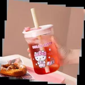 내열유리컵 내열 이중벽 텀블러 스테인리스 뚜껑 카페 음료 용기 홈카페 스타일