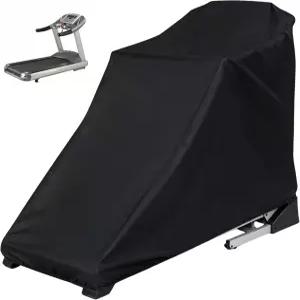 접이식 러닝머신 커버 210D 옥스포드 패브릭 방수 46인치 x 38인치 66인치 검은색 접힌 상태