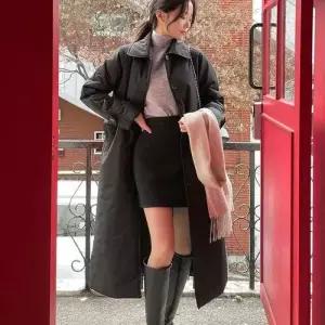 여친 패딩다운 슬림핏 잠바 따뜻한 다운 코트 클래식 스트링 트렌치코트 1PICK1