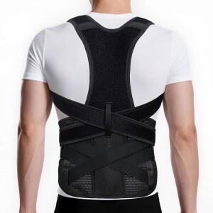 ABACKH 여성 및 남성을 위한 뼈 가능한 생체 디스크 업그레이드된 교정기 L(34-38인치) 보조기 좌골 허리 패널을 사용한 조절