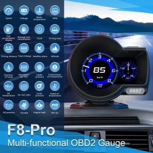 2025 신형 F8 Pro OBD2 + GPS 자동차 계기판 OBD2 게이지 (러시아어, 아랍어, 태국어, 스페인어 지원) 차량