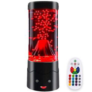 홈 침실 사무실 데스크톱 장식용 간비푸 볼케이노 램프, LED 멀티 컬러 변경 램프 참신한 야간 조명 무드 테이블