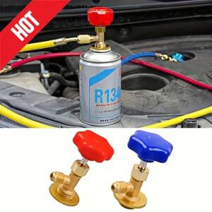 R134a 냉매 가스 충전 키트 자동차 에어컨 가스 리필 냉동 공구 R134a 캔 오프너 호스 키트