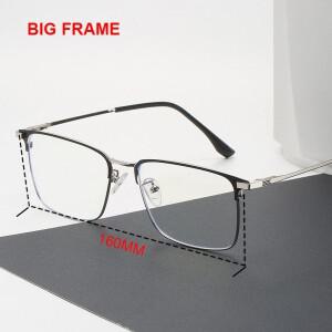 160mm 대형 광학 안경 프레임 안티 블루 라이트 남자 비즈니스 사각형 빈티지 빅 페이스