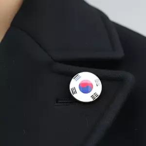 핀버튼 뱃지 기념품 국기 태극기 금속 원형 배지