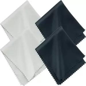 쥬샤말 4 PCS 극세사 청소포 안경 안전하고 효과적인 청소 스크린 태블릿 렌즈(블랙 및 라이트 그레이)