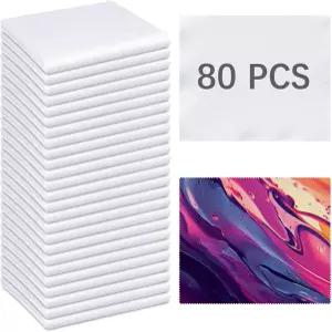 안경용 극세사 청소포 80팩(6 x7 ) 흰색 승화 안경 카메라 렌즈 선글라스 TV 화면 휴대폰 및 노트북용
