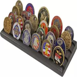 디스플레이 기프트 챌린지 코인 스탠드 4열 나무 홀더 랙 케이스 28 블랙 마감 보관