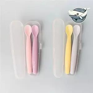 부드러운 실리콘 유아숟가락 아기 수저 케이스 TTY9+4dJk