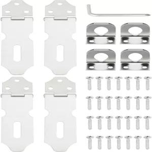 파티킬 4개 스테인리스 스틸 자물쇠 해스프 2.6인치 래치 도어 슬라이드 잠금 캐비닛 정원 마당 창고
