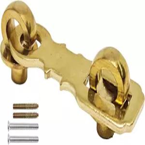 보칠로이 2.55인치 앤티크 솔리드 황동 자물쇠 해스프 도어 걸쇠 빈티지 헤비 듀티 게이트 래치 잠금 창고