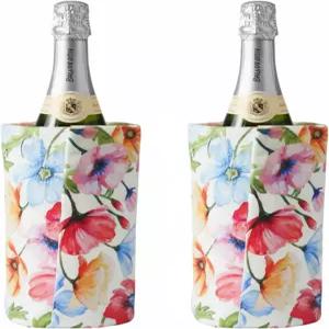 화이트 와인 샴페인 물병 등을 위한 병 쿨러 슬리브 단열 칠러 2팩 재사용 가능한 음료