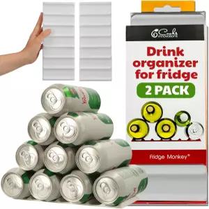 Cooks Innovations 냉장고 음료 정리대 탄산음료 정리 및 보관 맥주-와인-물병 홀더 Fridge Monkey -