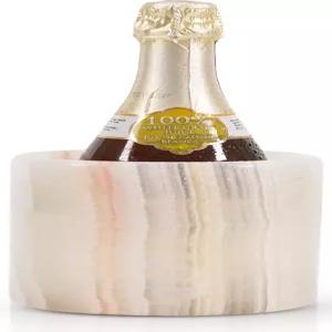 스파이스스톤 마블 와인 칠러 6.5인치 크림 오닉스 쿨러 화이트 병 샴페인 음료 및 홈 바 액세서리 집들이